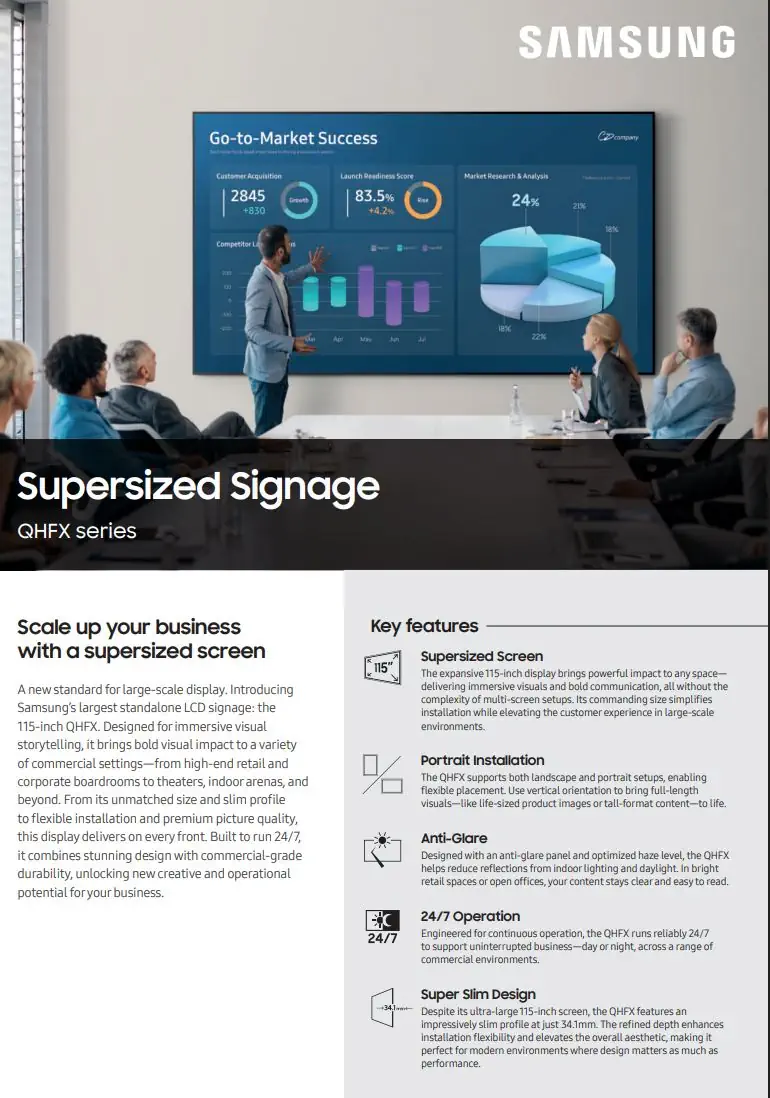 PDF-Vorschau: Supersized Signage QHFX – Board Room Leaflet