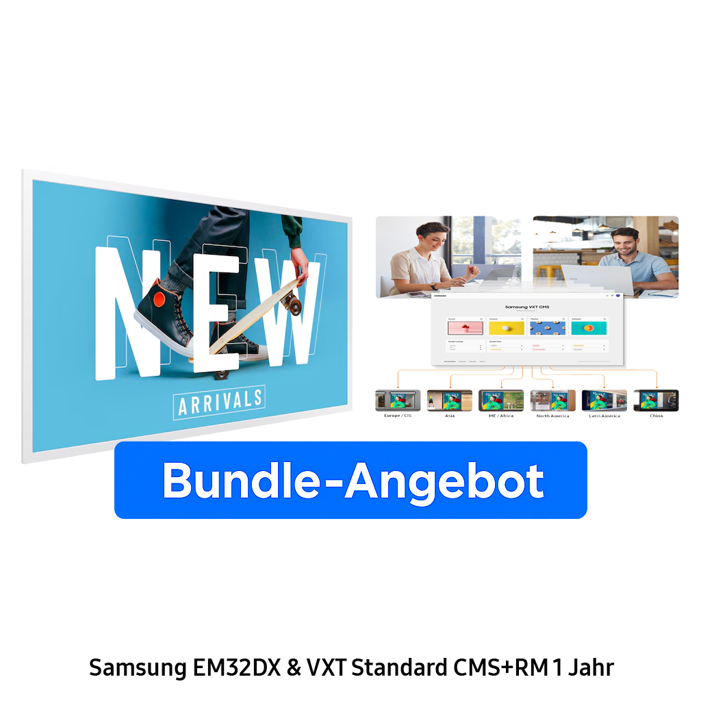 Samsung EM32DX – 32" E-Paper Display mit Akku & VXT Standard Lizenz (VX-CSY, 1 Jahr) – Aktion