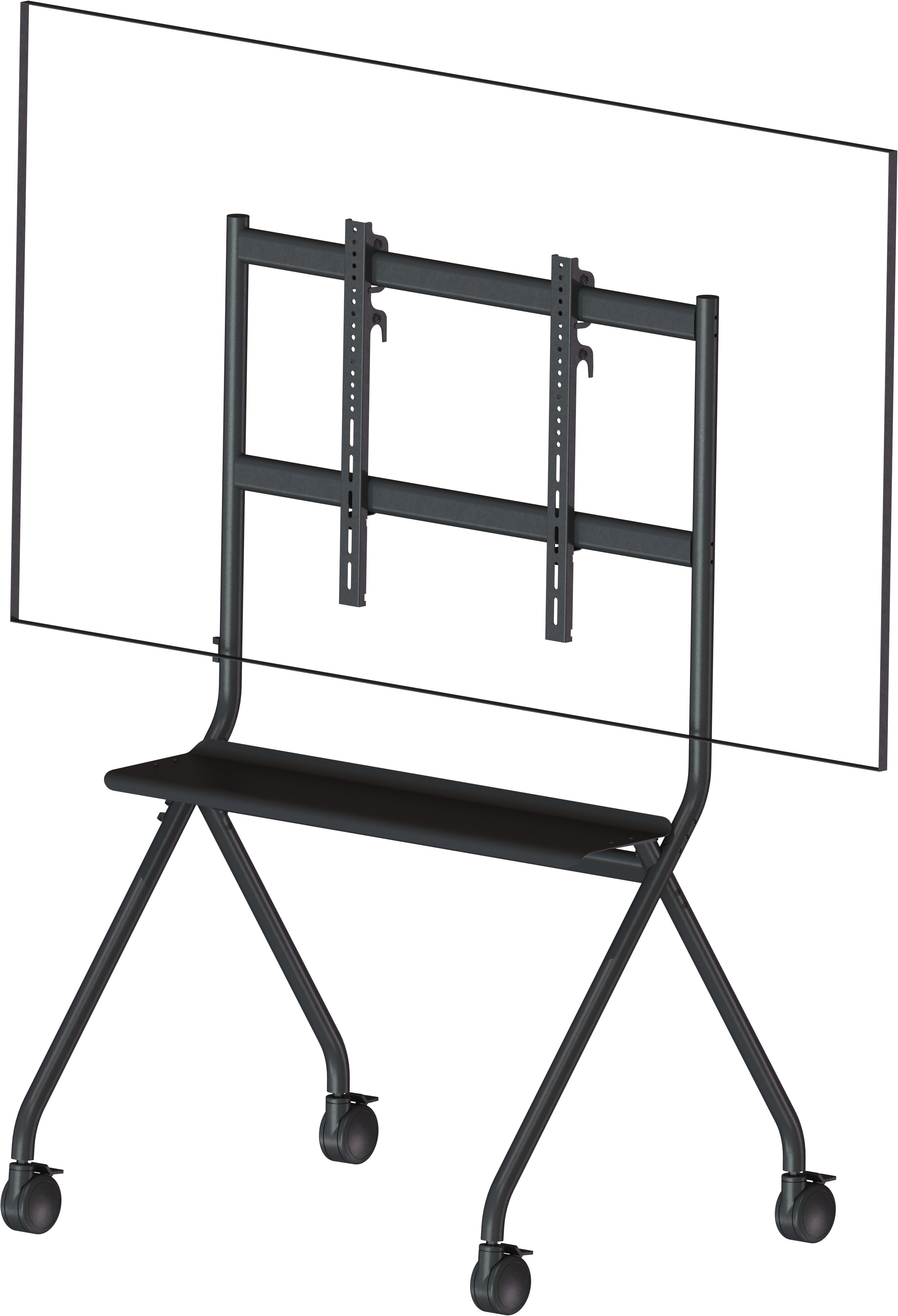 Vision VFM-F12 - Display Staffelei Trolley mit Ablage - 55-100 Zoll, VESA 900x600, max. 120kg, Schwarz