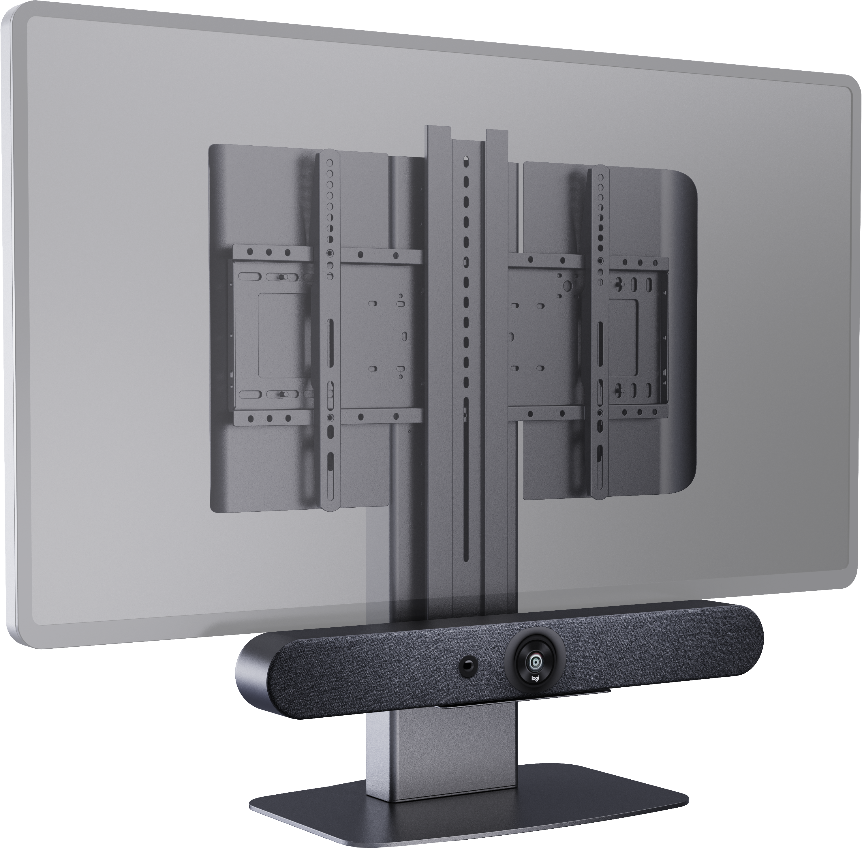 Vision VFM-DSXP - Express Display Tischstandfuß mit Ablage - 37-65 Zoll - VESA 600x400, bis 25kg, Schwarz