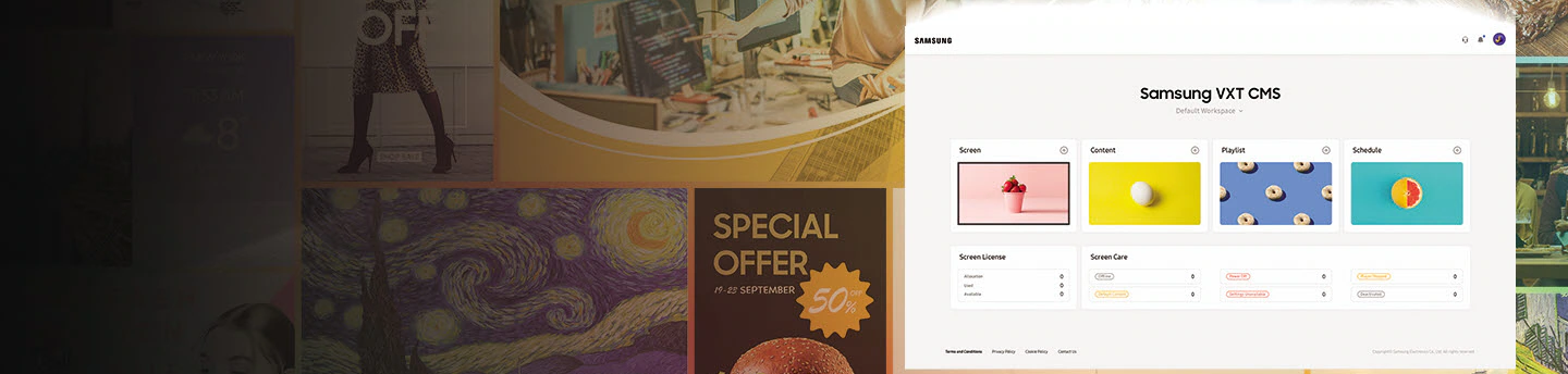 Samsung VXT CMS – Content, Playlists & Zeitpläne zentral steuern