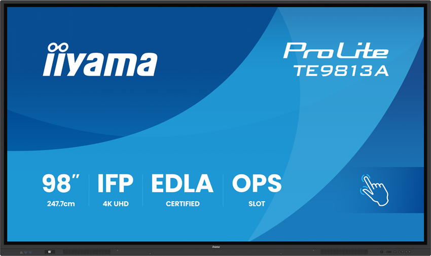 iiyama ProLite TE9813A-B1AG – 98" 4K UHD Touchdisplay (450 cd/m², 18/7, 40 Touchpunkte, 3840×2160 Pixel)