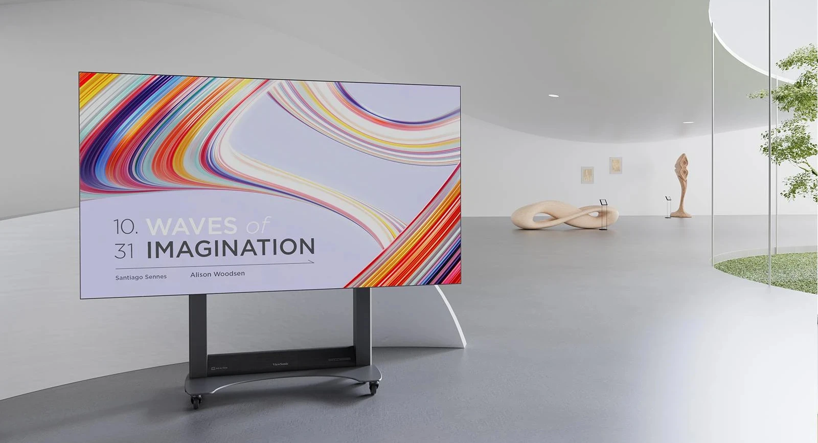 Galerieflur mit mobilem Display