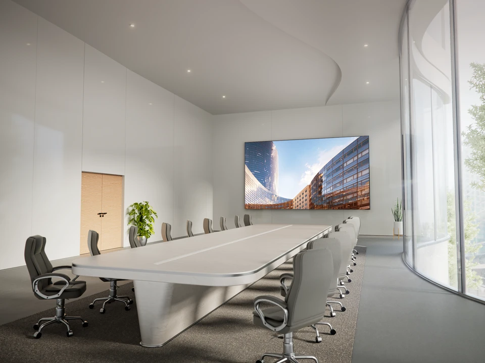 Konferenzraum mit großer LED-Wall