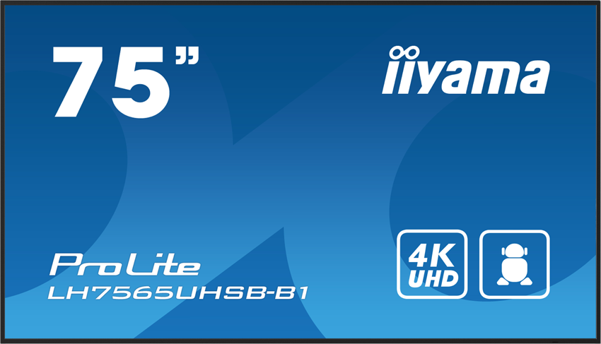 iiyama ProLite LH7565UHSB-B1 – 75" 4K Android Display, 800 cd/m² High-Brightness für 24/7 Digital Signage & Präsentationen