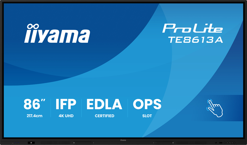 iiyama ProLite TE8613A-B1AG – 86" 4K UHD Touchdisplay (450 cd/m², 18/7, 40 Touchpunkte, 3840×2160 Pixel)