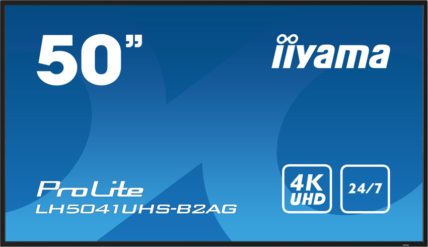 iiyama ProLite LH5041UHS-B2AG – 50" 4K Display, 500 cd/m² Helligkeit mit AntiGlare-Beschichtung für 24/7 Digital Signage & Dauerbetrieb