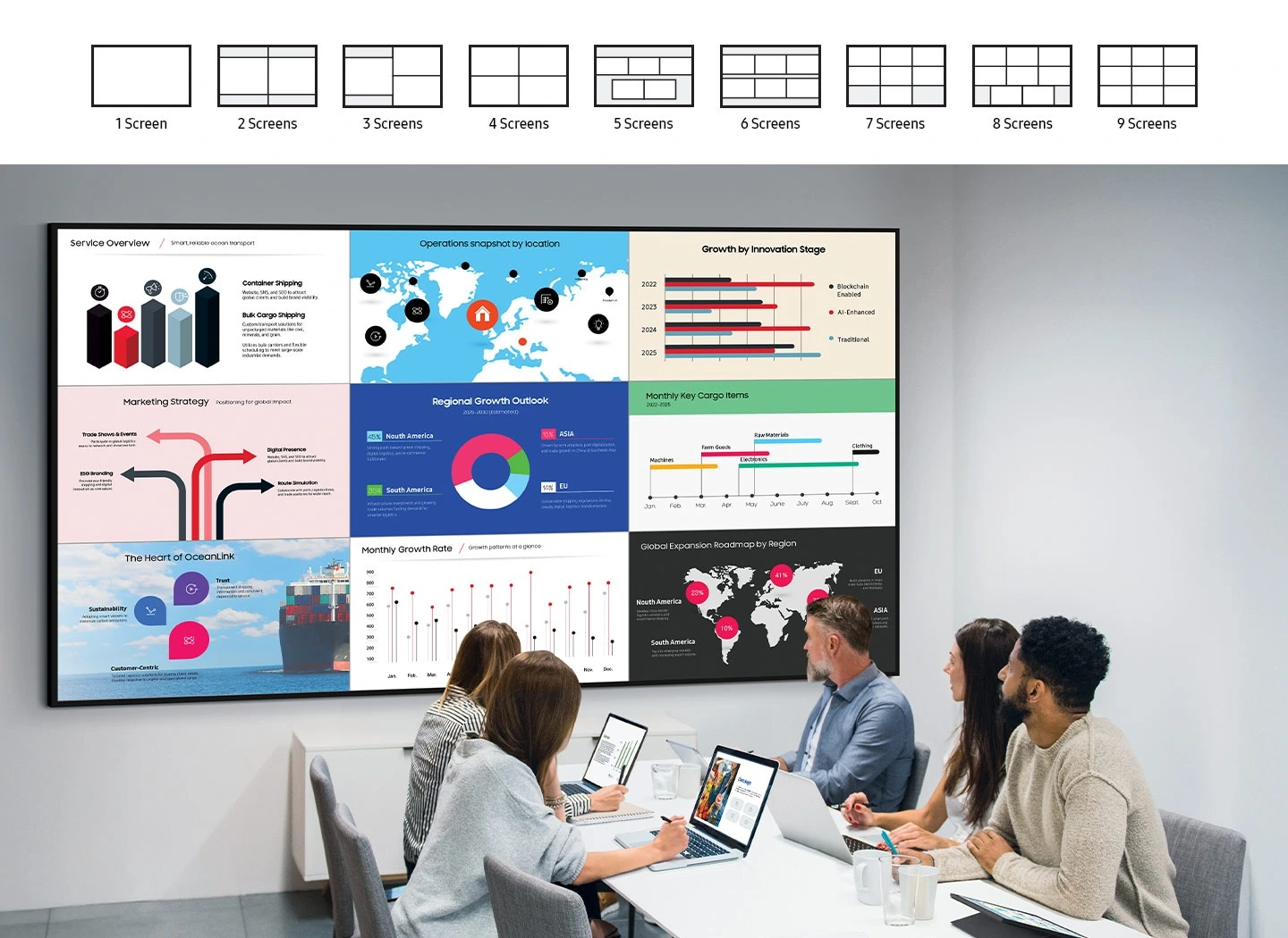 Visualisierung der Installation des Samsung QH115FX an der Wand