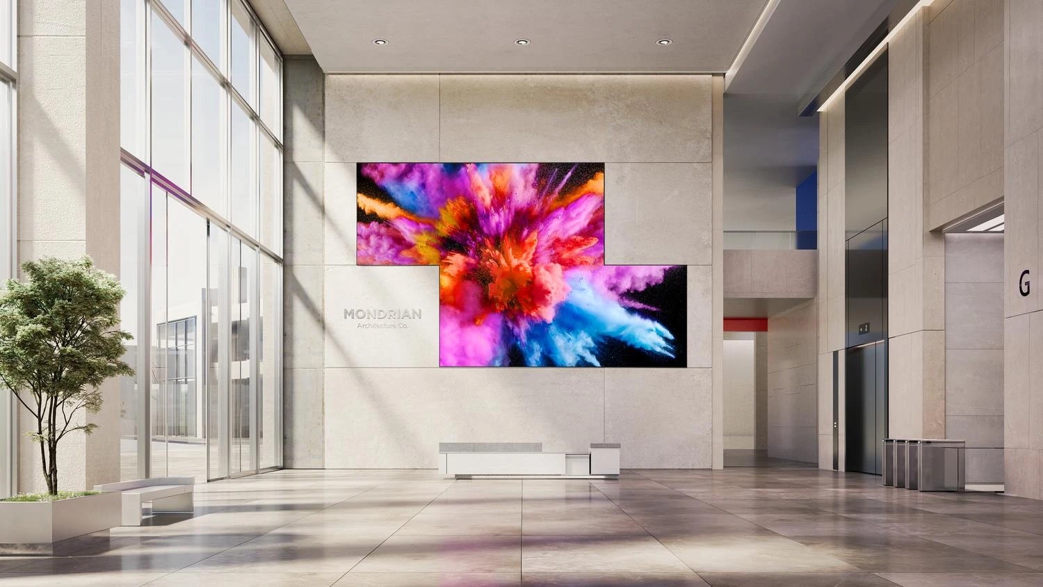 Lobby Unternehmen / Hotels mit Info-Display