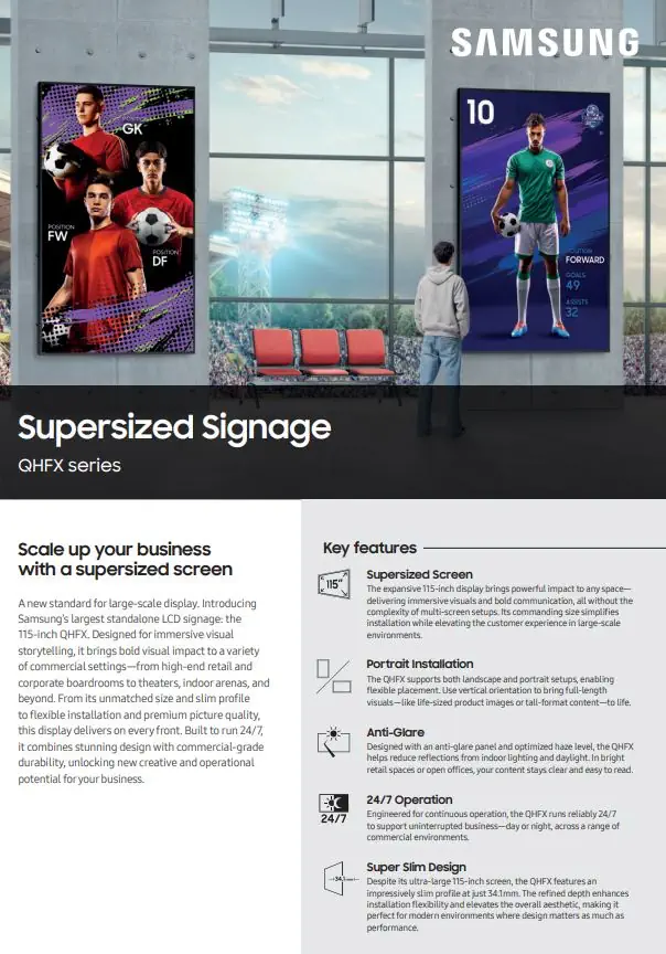 PDF-Vorschau: Supersized Signage QHFX – Stadium Leaflet