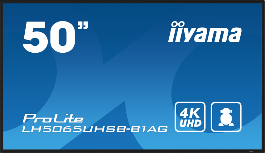 iiyama ProLite LH5065UHSB-B1AG – 50" 4K Android Display, 800 cd/m² High-Brightness mit AntiGlare-Beschichtung für 24/7 Digital Signage & Präsentationen