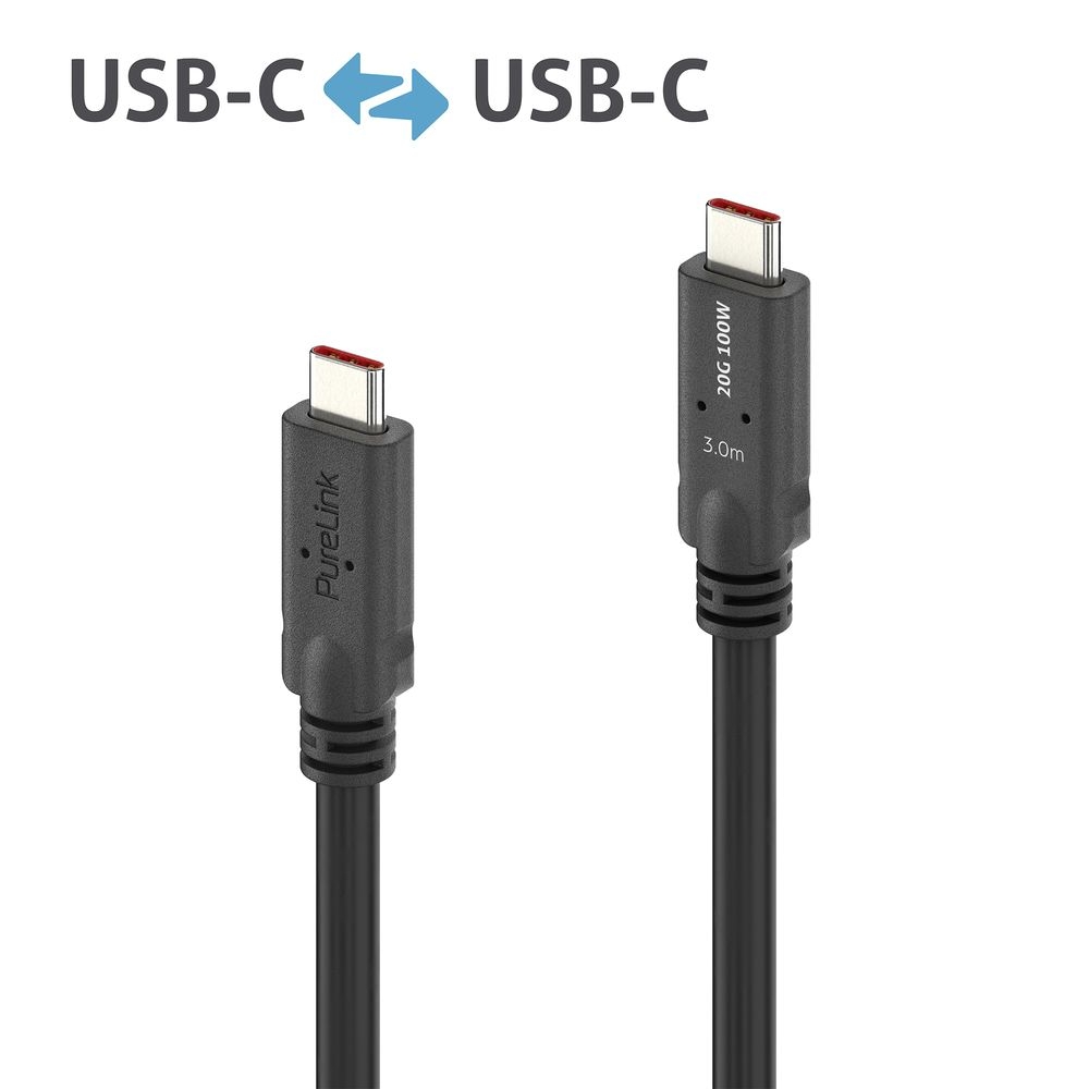 PureLink PI6500-030 – USB4 Gen2 Micro-Coax USB-C Kabel mit E-Marker, 3 m