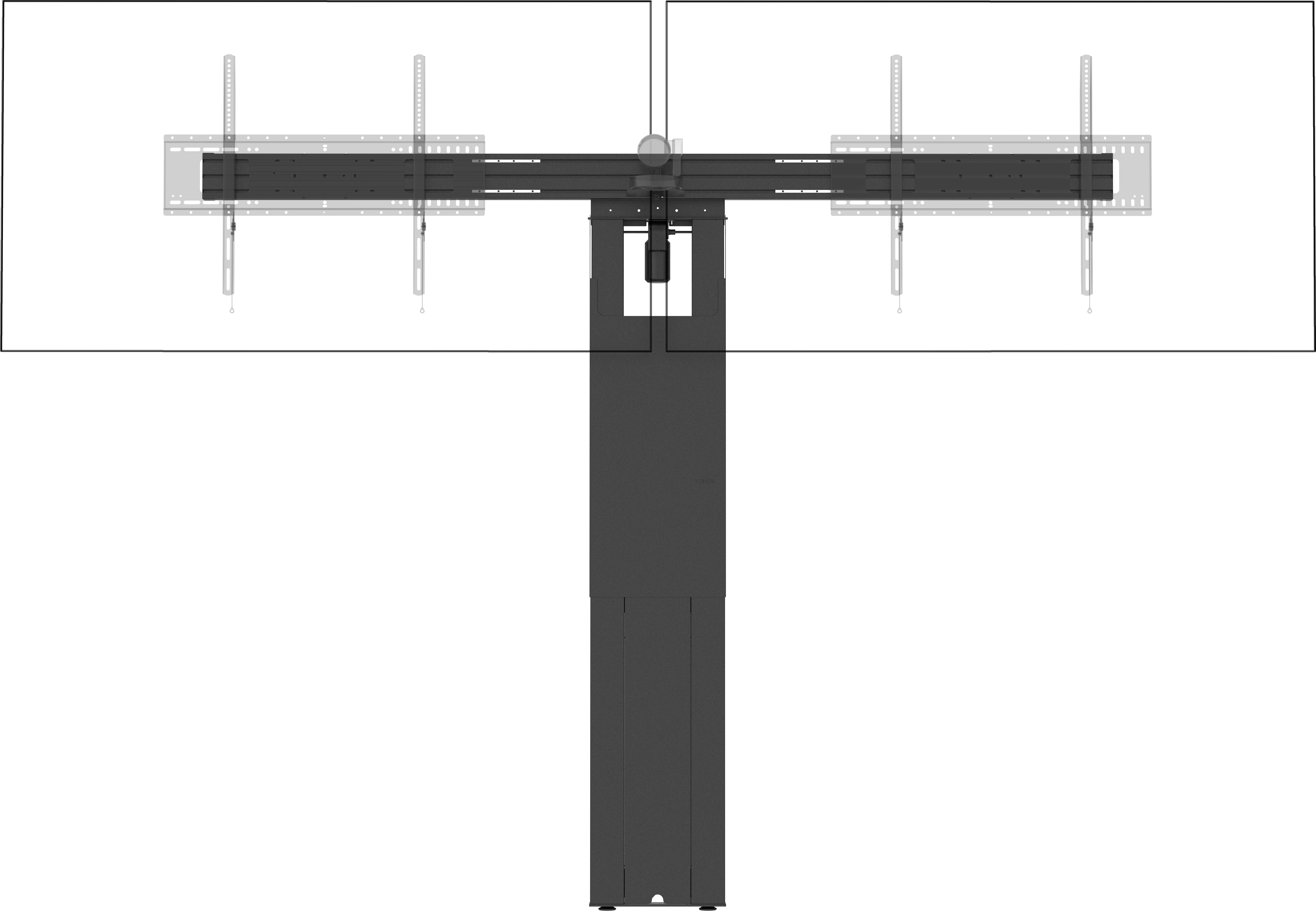 VISION VFM-F50/DL - motorisierte Boden- Wandhalterung für 2 Displays - 55-86 Zoll - VESA 800x600mm - je max. 45kg - Schwarz Kopie