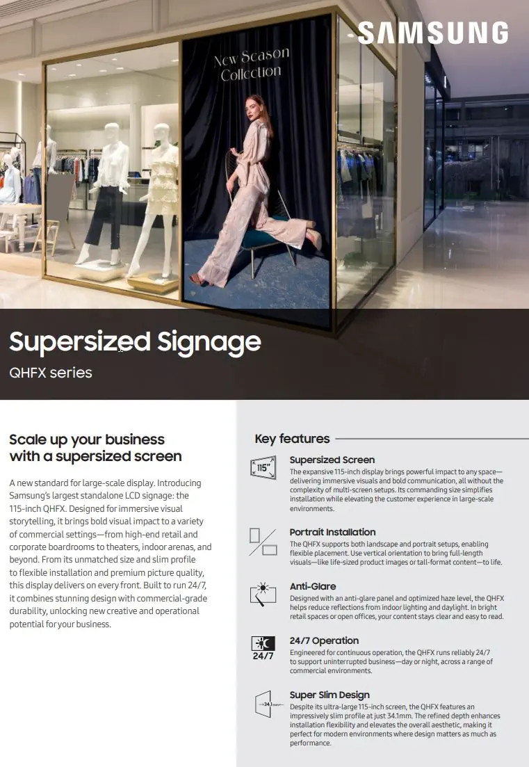 PDF-Vorschau: Supersized Signage QHFX – Retail Leaflet